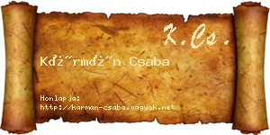 Kármán Csaba névjegykártya