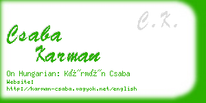 csaba karman business card